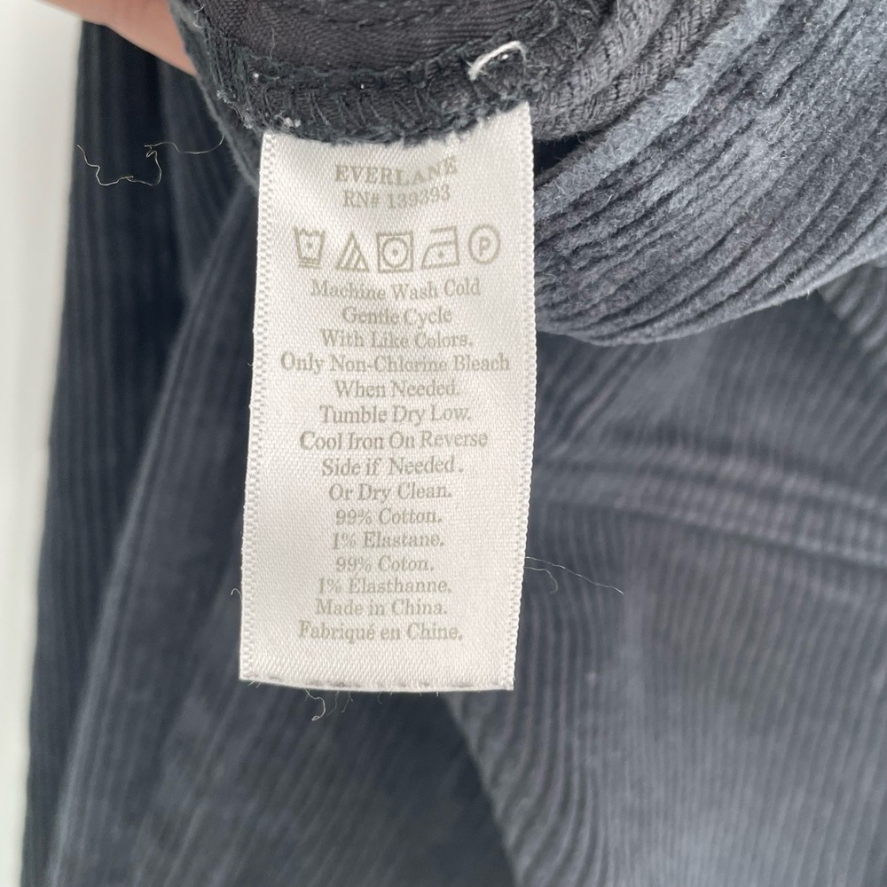 Everlane Women's High Waisted Slate Grey Quiet Luxury Cropped NormCore Cords 00 - Picture 4 of 10